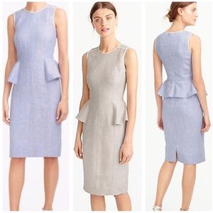 J. CREW Peplum Linen Sheath Dress